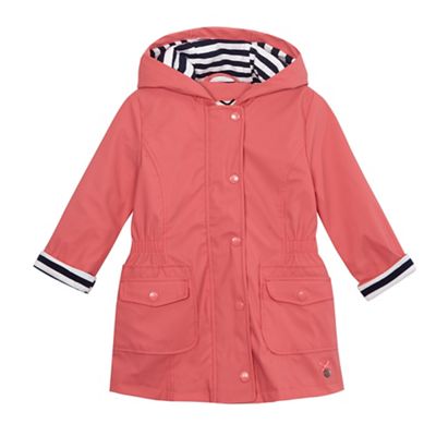 Girls' coral button-down fisherman coat